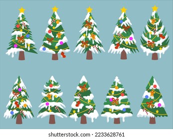 Christmas Tree Snow with Ornaments