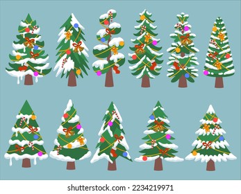Christmas Tree Snow with Ornaments