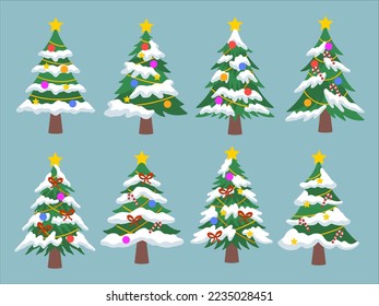 Christmas Tree Snow with Ornaments