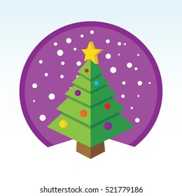 Christmas Tree with Snow Vector
