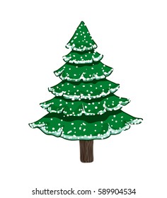 Christmas tree with snow vector