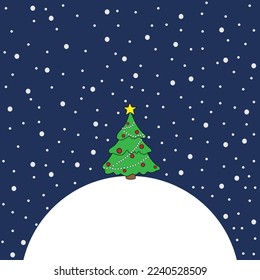Christmas tree, snow, christmas. Vector drawing
