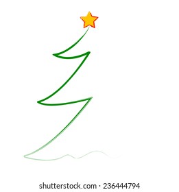 christmas tree and snow, vector format 