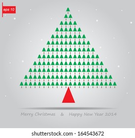 christmas tree and snow vector icon