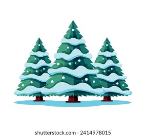 Árbol de Navidad con ilustración vectorial de nieve
