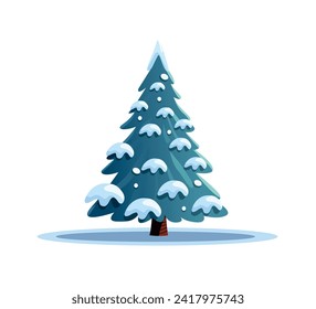 Christmas tree with snow vector illustration