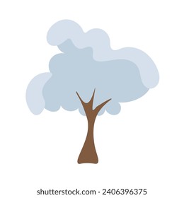 christmas tree in the snow, winter tree, snowy tree, snow falling on the tree illustration