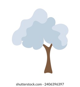 christmas tree in the snow, winter tree, snowy tree, snow falling on the tree illustration