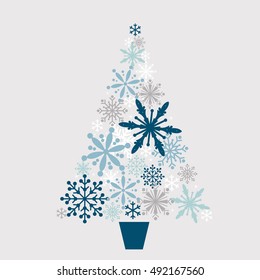 Christmas tree with snowflake design