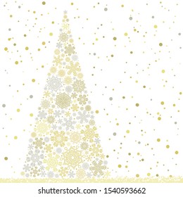 Weihnachtsbaum, Schneeflocken-Designhintergrund.