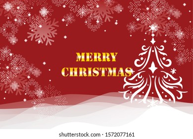 Christmas tree snowflake. Festive gift card. Happy new year 2020.