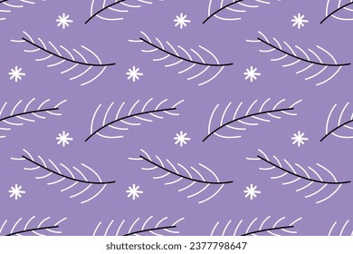 Weihnachtsbaum und Schneeflocken. Winterferien. Frohe Weihnachten. Neues Jahr. Schnee. Nahtlose Vektormuster für Design und Dekoration.
