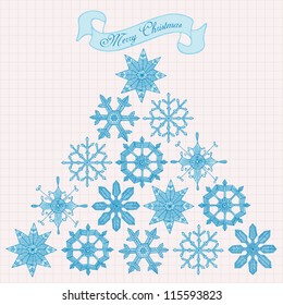 Christmas tree with snowflakes