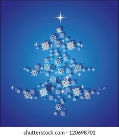 Christmas tree with snowflakes