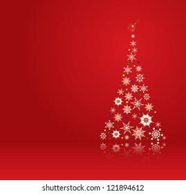 Christmas tree with snowflakes