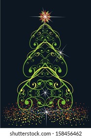 Christmas tree from snowflakes