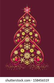 Christmas tree from snowflakes