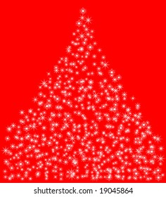 Christmas tree from snowflakes