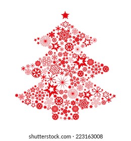 Christmas tree with snowflakes