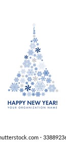 Christmas tree from snowflakes