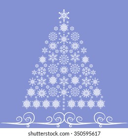 Christmas tree from snowflakes
