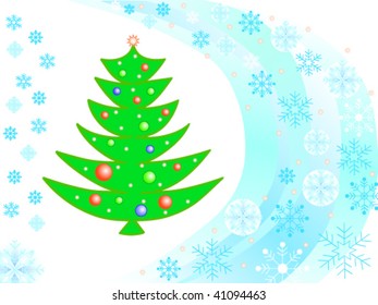Christmas tree with snowflakes