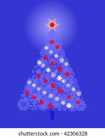 Christmas tree with snowflakes