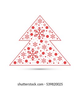 Christmas tree with snowflakes