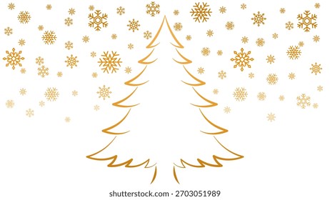Christmas tree with snowflakes background. Vector eps