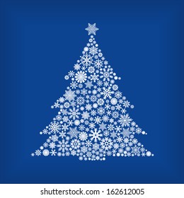 Christmas Tree Snowflakes Blue