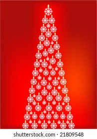 christmas tree of snowflakes and candles