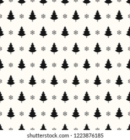 Christmas tree snowflakes seamless pattern 