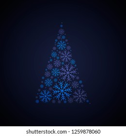 Christmas tree snowflakes style. Neon lighting