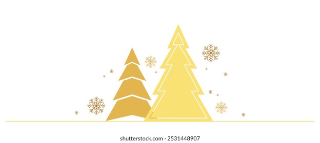 Christmas tree with snowflakes. Christmas vector elements