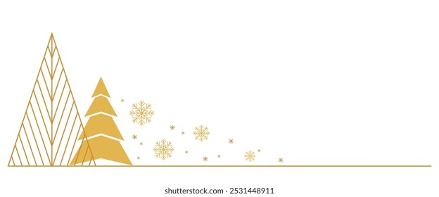 Christmas tree with snowflakes. Christmas vector elements