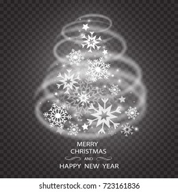 Christmas tree of snowflakes. Vector EPS 10
