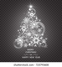 Christmas tree of snowflakes. Vector EPS 10
