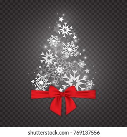 Christmas tree of snowflakes. Vector EPS 10
