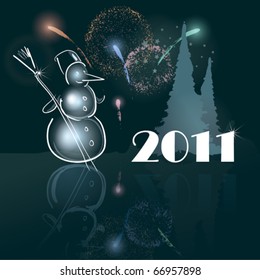Christmas tree with snowman