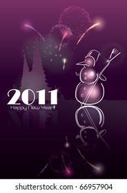Christmas tree with snowman