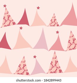 Christmas tree soft background. Row of stylized pine trees.