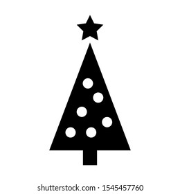 christmas tree solid black vector icon