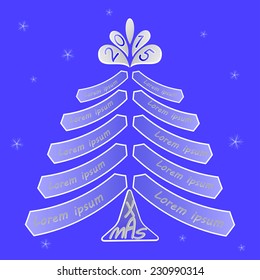 Christmas tree with space for writing wishes