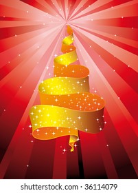 Christmas tree sparkle - red yellow