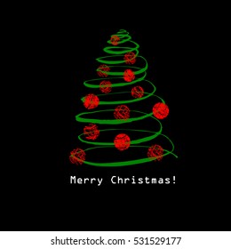 Christmas tree spiral. Vector