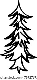 Christmas tree. Spruce. Simple grunge design.