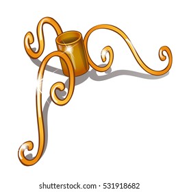 Christmas tree stand made of gold isolated on a white background. Vector illustration.
