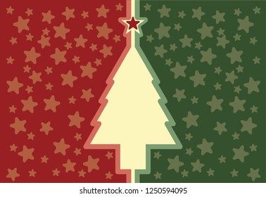 Christmas tree and star background