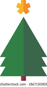 Christmas Tree With Star Concept Illustration