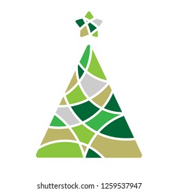 christmas tree with star in different colors